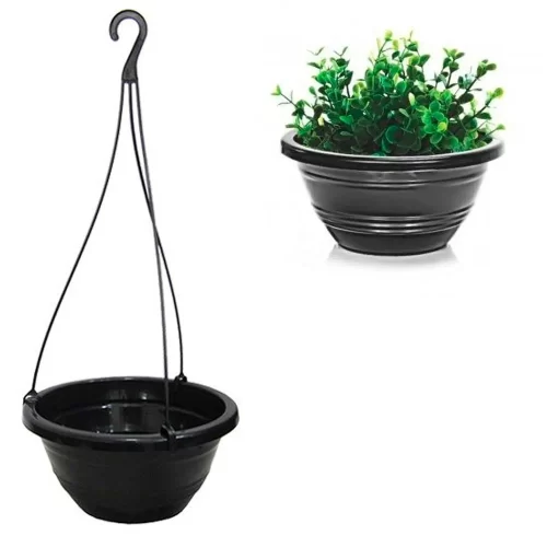Vaso pendurar redondo cuia c alca preto 3l ercaplast 189827