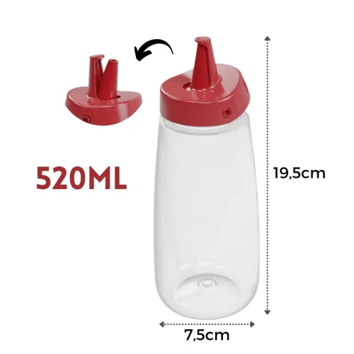 Bisnaga Flip Vermelha 520 Mlplasutil