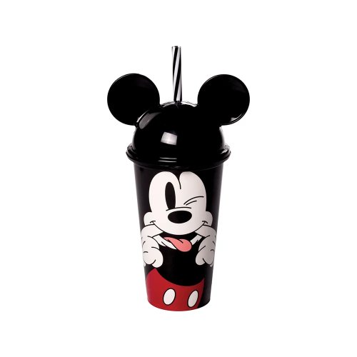 Copo 500ml Mickey C/ Canudo Plasutil