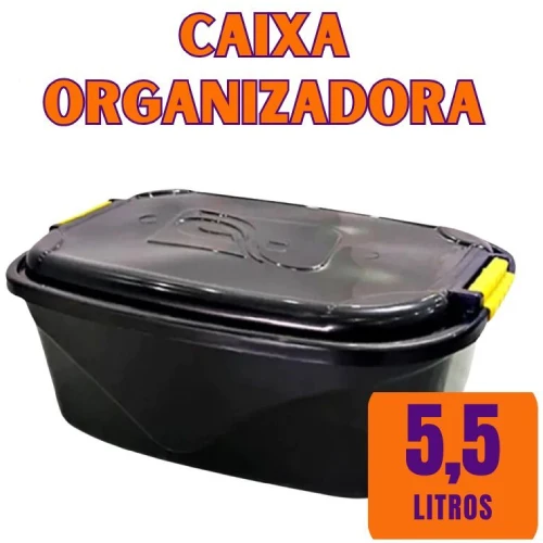 Caixa Organizadora 5,5l preta formplast