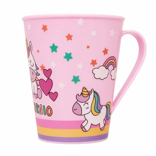 Caneca Unicórnio 360 ml Arco Íris Mágica Infantil Plasútil