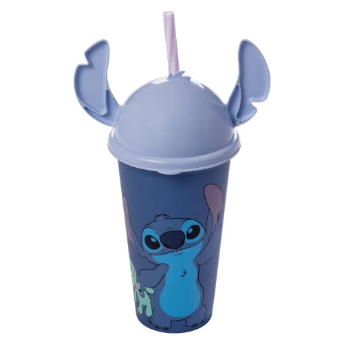 Copo Lúdico 500ml Stitch C/ Canudo Plasutil