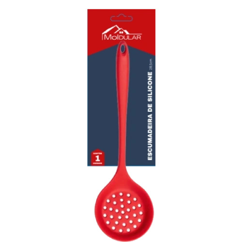 ESCUMADEIRA DE SILICONE VERMELHA 28,5X8,2CM moldular