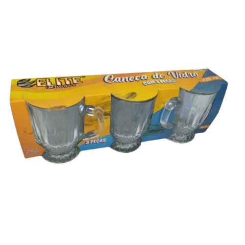 Jogo de Caneca Cappuccino 220ml c/3 Elite Imports