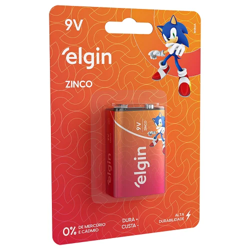Bateria zinco 9v elgin