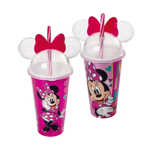 Copo 500ml Minnie C/ Canudo Plasutil