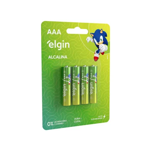 Pilha Alcalina AAA C/4 Elgin