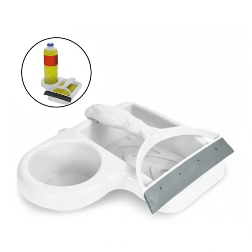 Kit Pia Rodo & Porta Detergente (Branco) Keita