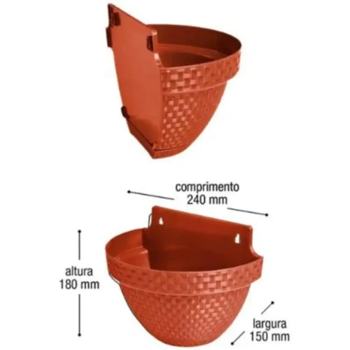 Vaso de Parede Meia Lua Rattan 3L Arqplast (galeria 1)