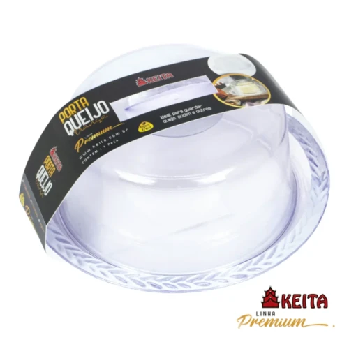 Porta Queijo Pães Doces Cristal Transparente Keita