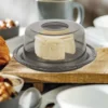 Porta Queijo Pães Doces Cristal Fumê Keita (galeria 1)
