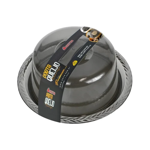 Porta Queijo Pães Doces Cristal Fumê Keita