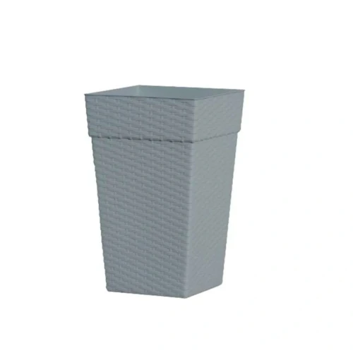 Vaso Coluna Rattan Pequeno 10L (Cinza) Plasnew