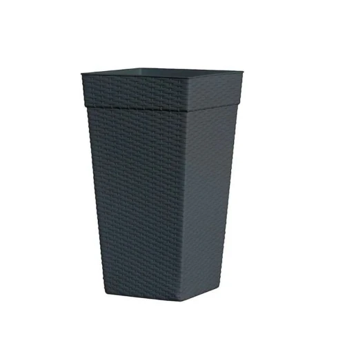 Vaso Coluna Rattan Pequeno 10L (Preto) Plasnew