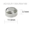Bateria LR54 AG10 LR1130 1.5V ELGIN ex