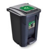 LIXEIRA PRETA COM RODA PEDAL E TAMPA CLICK – 60 LITROS arquplast