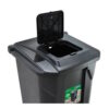 LIXEIRA PRETA COM RODA PEDAL E TAMPA CLICK – 60 LITROS arquplast