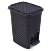 LIXEIRA RATTAN COM PEDAL PRETA – 07 LITROS arqplast