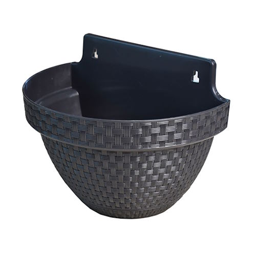 VASO DE PAREDE MEIA LUA RATTAN PRETO – 03 LITROS arqplast