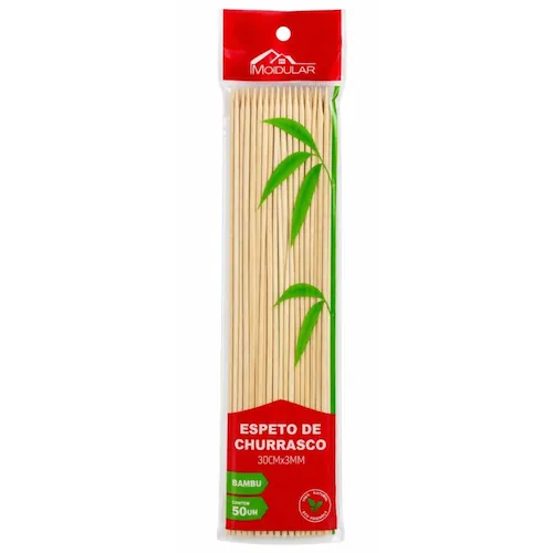ESPETO DE CHURRASCO BAMBU 3MMx30CM C 50 PÇS MR404 moldular